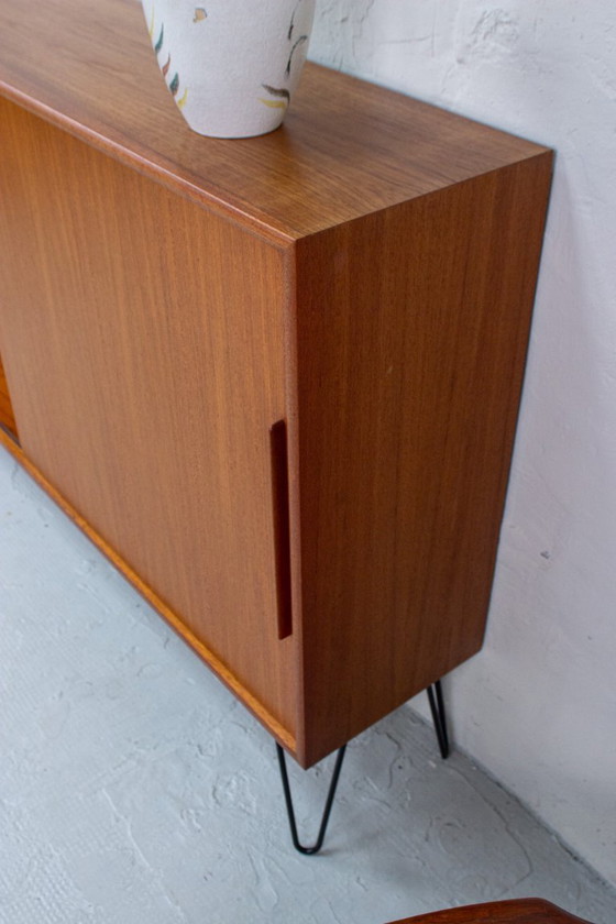 Image 1 of Vintage teak sideboard highboard chest of drawers Danish Mid Century 60s