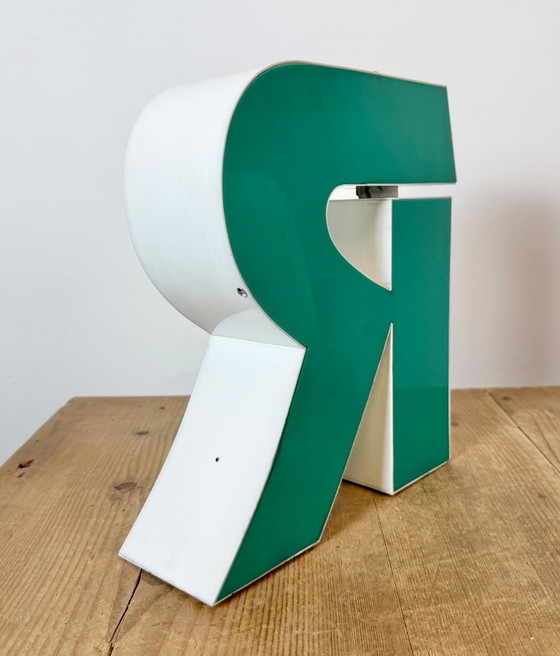 Lettre R lumineuse verte vintage, années 1970 – Objets déco, Plastic (photo 6 of 16)
