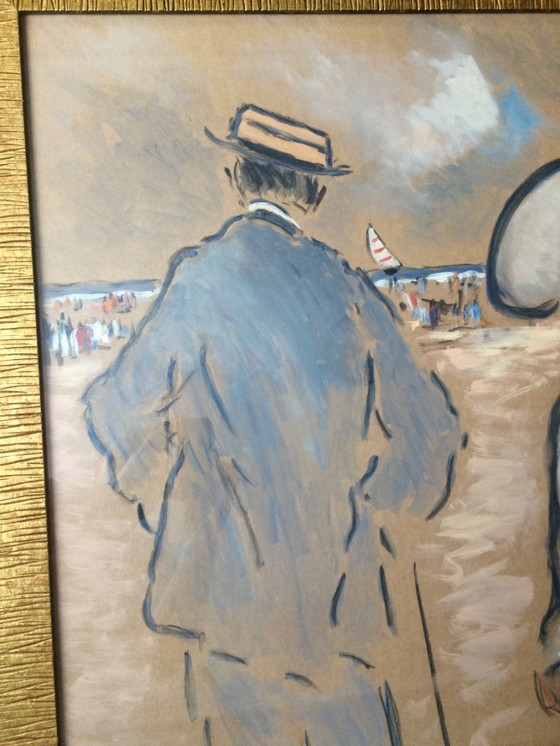 Image 1 of Tableau D'Henry Saint-Clair (1899-1990) "Couple élégant au petit chien"