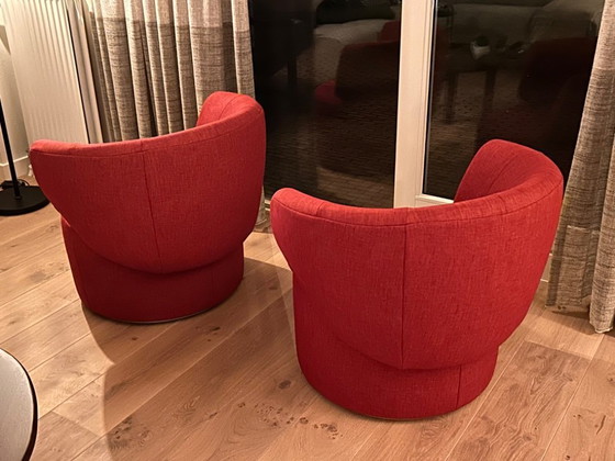 Image 1 of 2x Rolf Benz 684, tipo SE, tessuto rosso