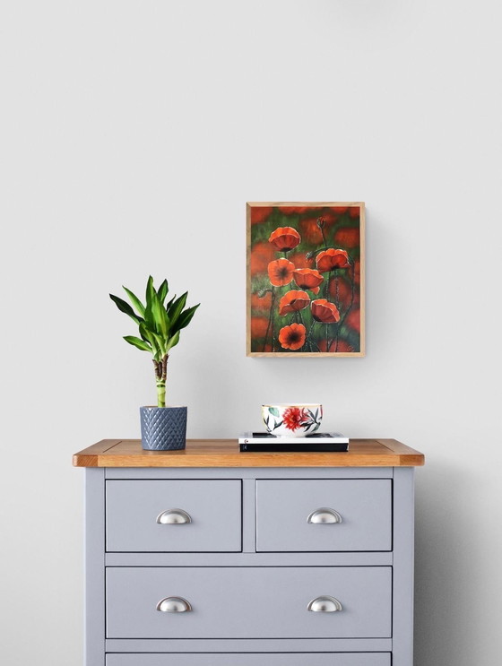 Image 1 of Pintura al óleo - Irina Gauss - Amapolas en verano