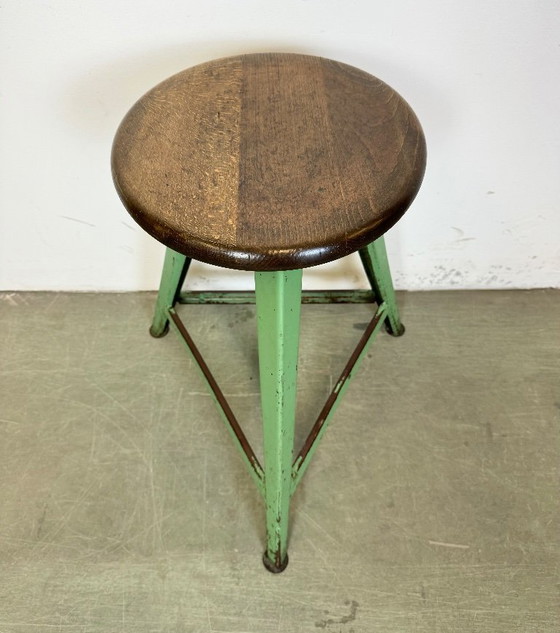 Image 1 of Green Industrial Workshop Stool, 1960s