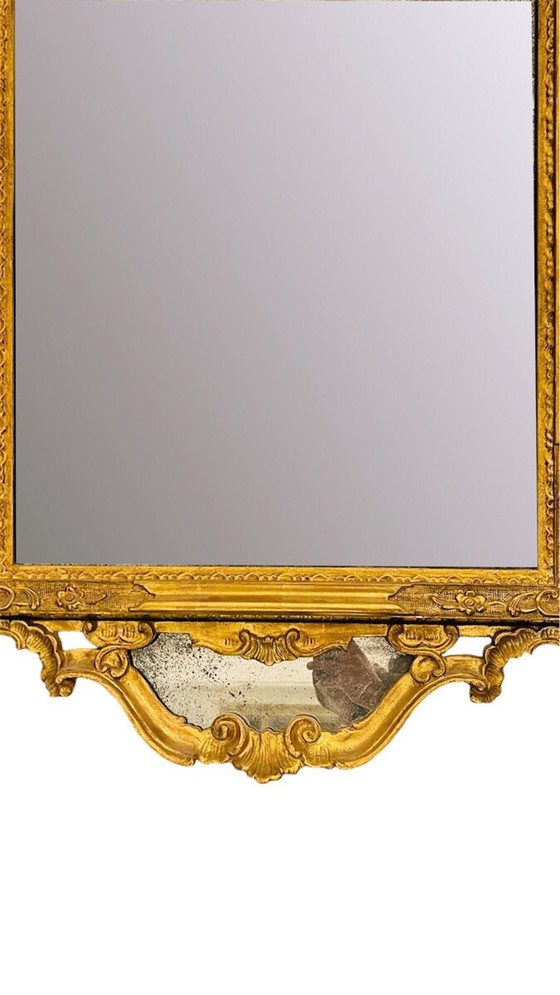 Image 1 of Carved And Gilded Wooden Mirror - Louis Xv