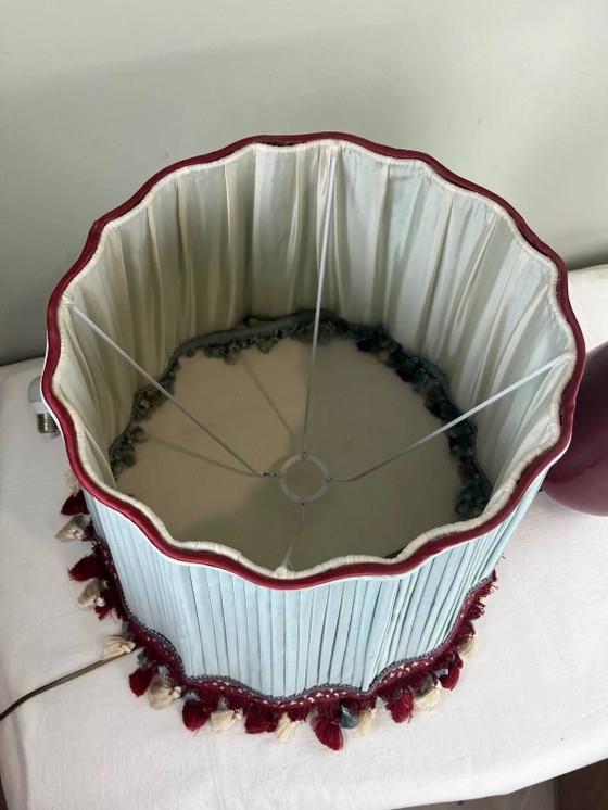 Grande lampada vintage in ceramica rossa firmata Drimmer – paralume pl – Lampade da tavolo, Porcelain, Metal (photo 18 of 21)
