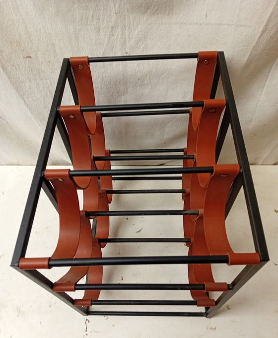 Wijnrek Arthur Umanoff – Iron, Leather (photo 5 of 7)