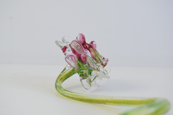 Image 1 of Rosenskulptur aus mundgeblasenem Glas, Tschechoslowakei, 1970er Jahre