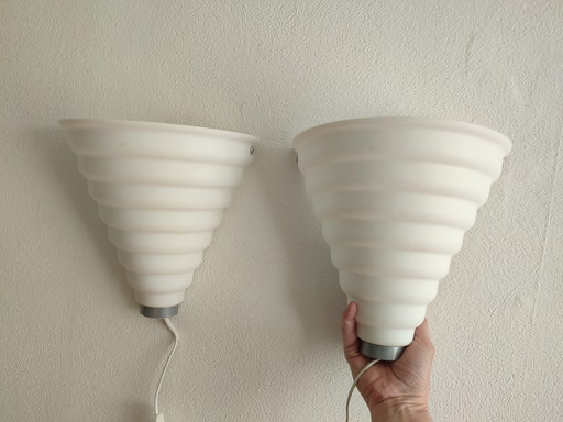 Vintage Ikea Wandlamp 2 x Wit '90 V 9601 Bernt Boysen 