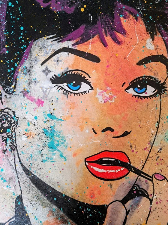 Image 1 of GONGAS - Audrey Hepburn - Kunstenaarsdoek