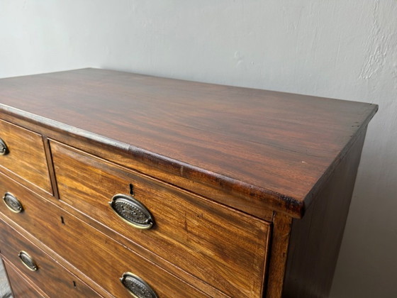 Image 1 of Antique Georgian mahogany two over three chest of drawers 1820–1840