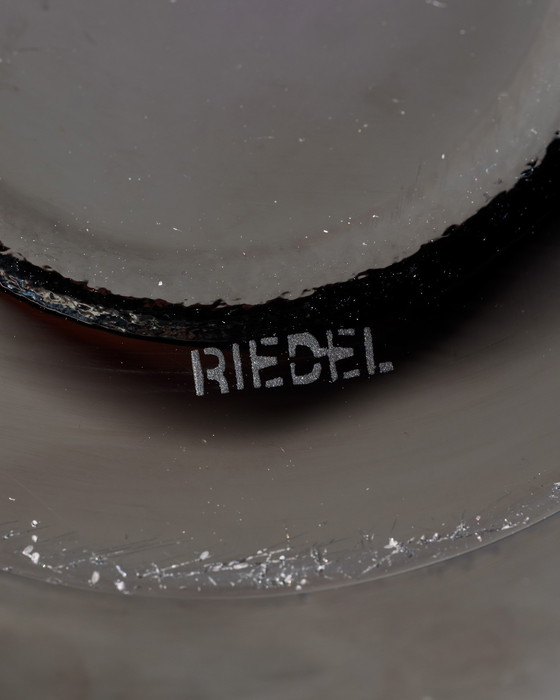 Image 1 of Claus Josef Riedel Skulpturale Vase aus schwarzem Kunstglas, Österreich, 70er-80er Jahre, Op-Art, SELTEN