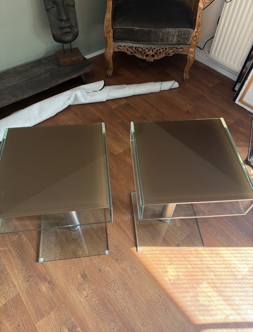 Dos mesitas auxiliares Helderr – bijzettafels, Glass, Metal (photo 2 of 5)