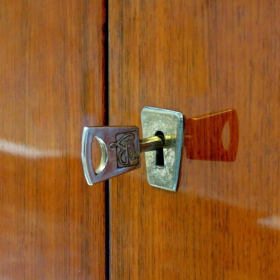 Image 1 of Vintage mid century 4-deurs design kledingkast in palissander, 1960s
