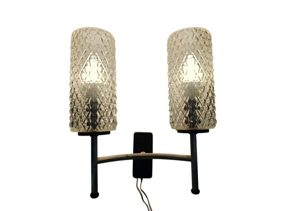 Image 1 of Targetti Sankey - Wandlamp - 2 armen - Italie - luxury - messing - metaal - glas - 50's