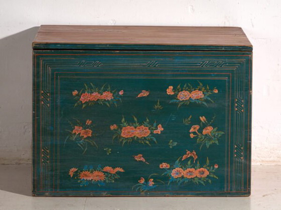 Baule cinese antico in olmo laccato verde – Cina, circa 1900 – Armadi contenitori (photo 37 of 40)