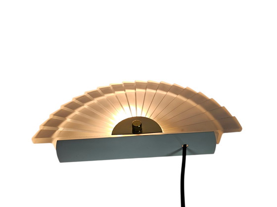 Image 1 of Happy Light - 'Fan' - lampada da parete - vetro pressato - metallo - anni '90