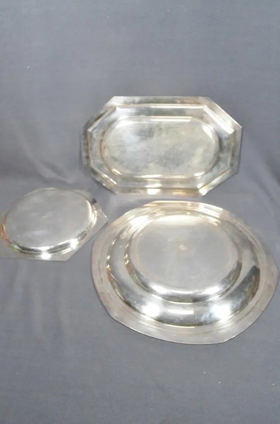 Vintage French Silver-Plated Serving Platters, Assembled Set of 3 – Crockery (photo 8 of 11)