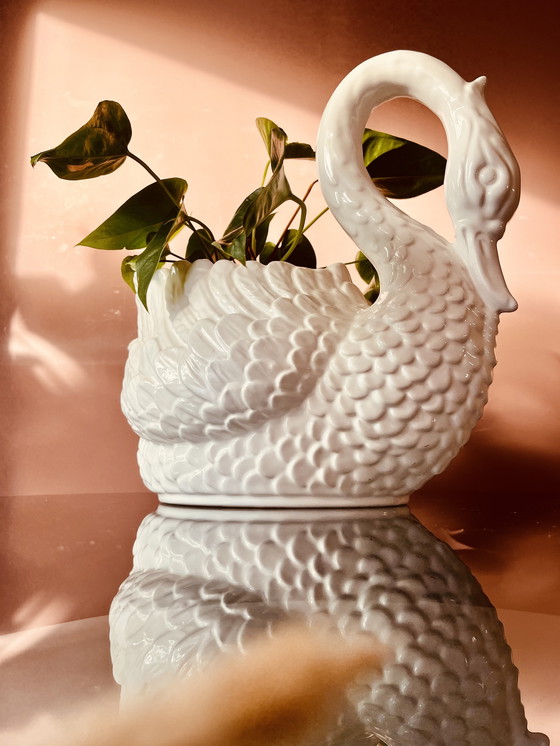 Image 1 of Vaso di fiori a forma di cigno XL fatto a mano in Italia