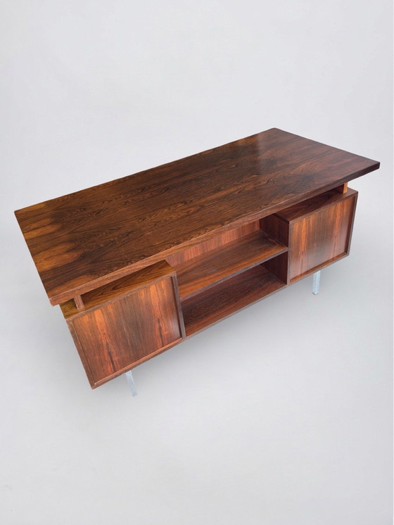 Image 1 of Vintage freestanding rosewood desk, 1960s