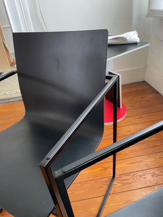 4 chaises Arco Cube Frame – Chaises de salle à manger, Metal, Wood (photo 6 of 9)