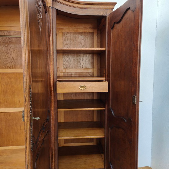 Image 1 of Vintage Antique French Oak Wardrobe Cabinet Dismantable