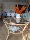 Vintage rattan coffee table