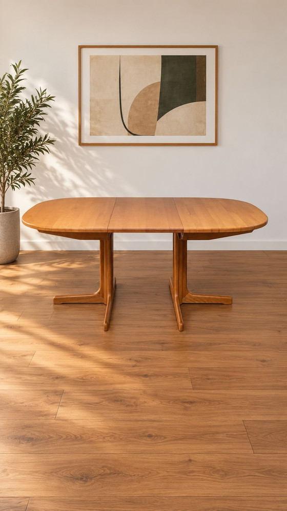 Tavolo e sedie LUBKE vintage design scandinavo – Lübke, Set da pranzo, Rattan, Tessile (photo 2 of 10)