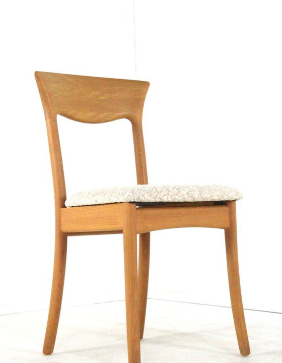 Image 1 of Set van 6 Juul Kristensen JK Denmark stoelen eetkamerstoelen vintage gestoffeerd