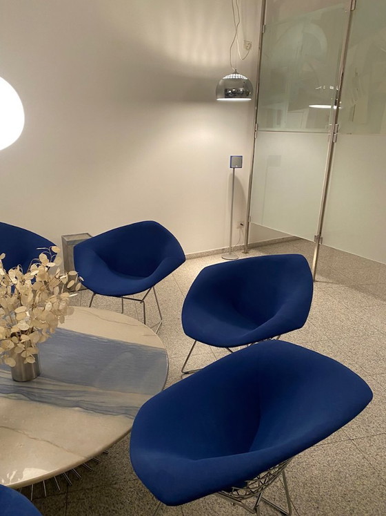 Image 1 of Harry Bertoia 5 Chaises Diamant Bleu