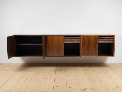 Poul Cadovius zwevend wanddressoir van palissanderhout, van CADO, jaren 1960.