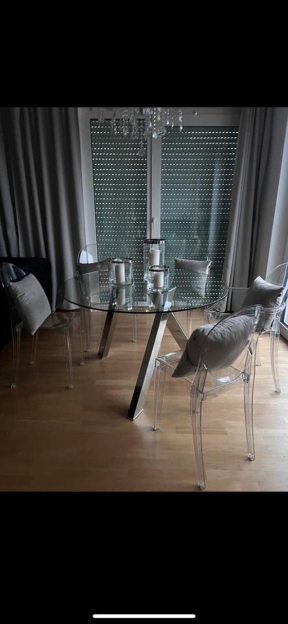 Image 1 of KARE DESIGN round dining table, glass, 120 cm