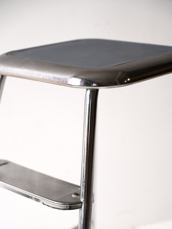 Image 1 of Sgabello vintage scandinavo in acciaio e formica
