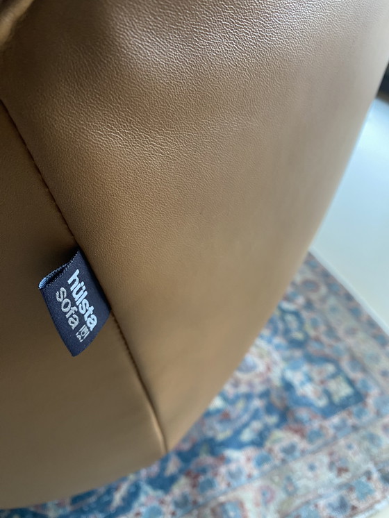 Image 1 of Set van twee design Hülsta  fauteuils in cognackleurig leder