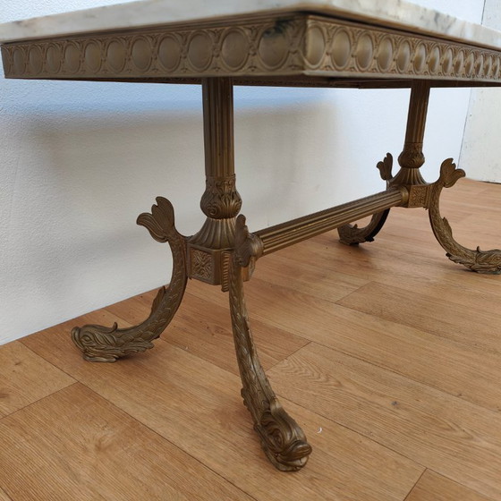 Image 1 of Vintage Marmeren Regency Salontafel Koffietafel met marmer blad Empire-stijl