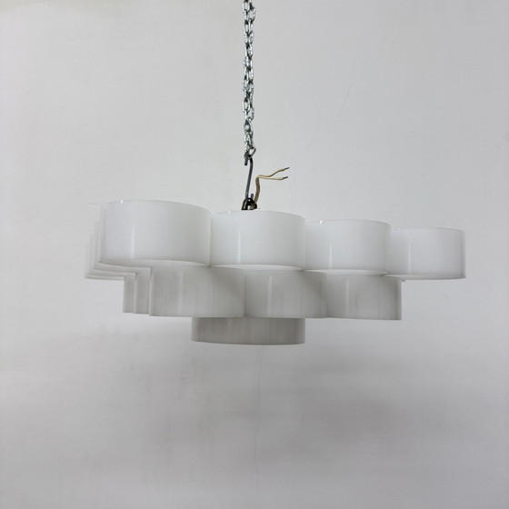 Image 1 of Mid-Century Lucite Circles Deckenleuchte, 1970er Jahre