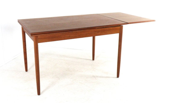 Vintage Danish Rectangular Extendable Teak Dining Table Restored – Wood (photo 13 of 15)