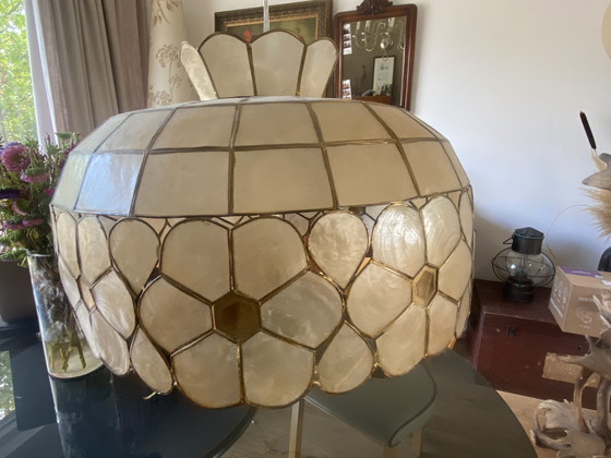 Image 1 of Lampe vintage capiz shell lampe pendante perle