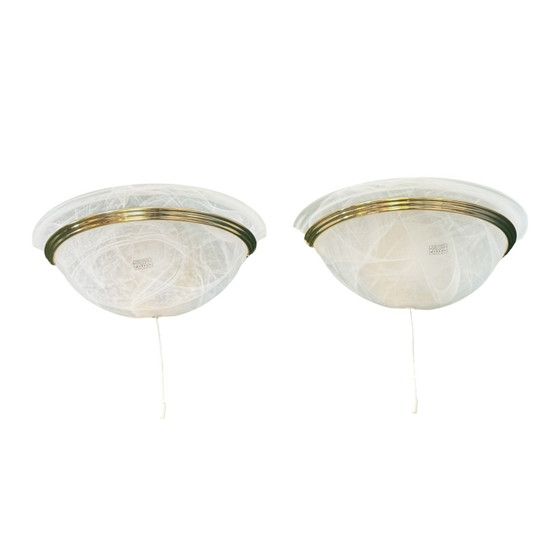 Image 1 of Honsel – Hollywood Regency-Stil / Art-déco-Stil – Wandleuchte – 2er-Set – Muranoglas
