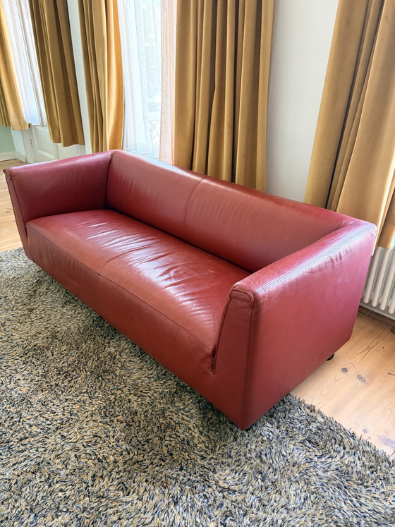 Canapé en cuir Gelderland Bordeaux – Canapés 3 places, Leather, Metal (photo 2 of 9)