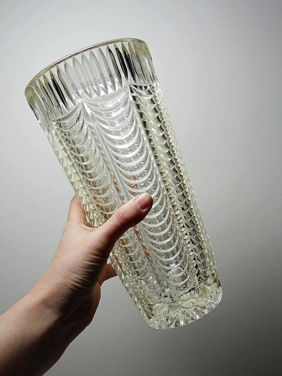 Grande vaso in vetro stampato, decorazione drappeggiata, vintage anni '60. – Vasi (photo 4 of 11)