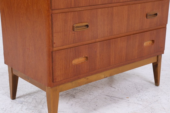 Image 1 of Vintage teakhouten ladekast | Mid Century houten opbergkast 60s mannen ladekast #08-05