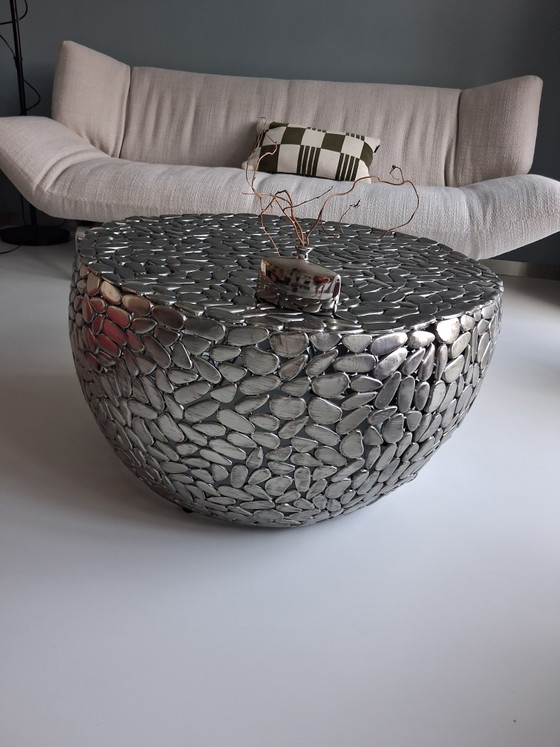 Stone Mosaic Coffee Table – polished steel, Metal (photo 5 of 5)