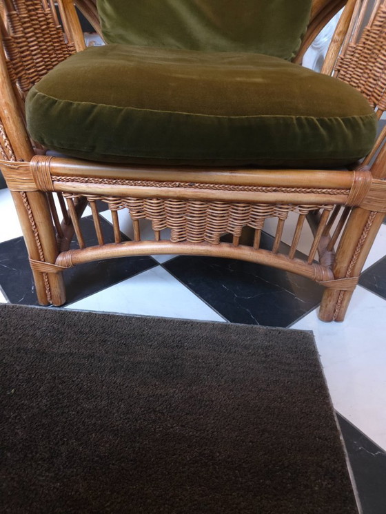 Image 1 of Coppia di poltrone in vimini e bambù, 1970 (rif. 3880)