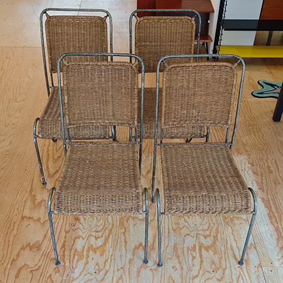 Image 1 of Sedie vintage in vimini e metallo