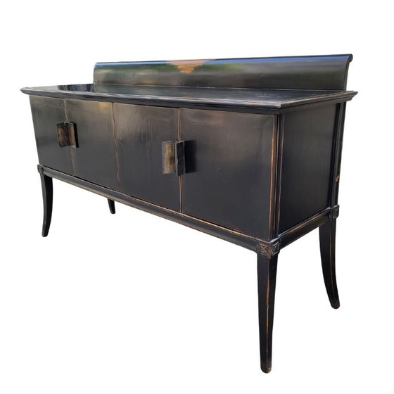 Image 1 of Buffet oriental en bois laqué et poignées gravées sur bois, XXe siècle – Japon