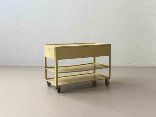 Industrial metal trolley/rolling chest, 1970s
