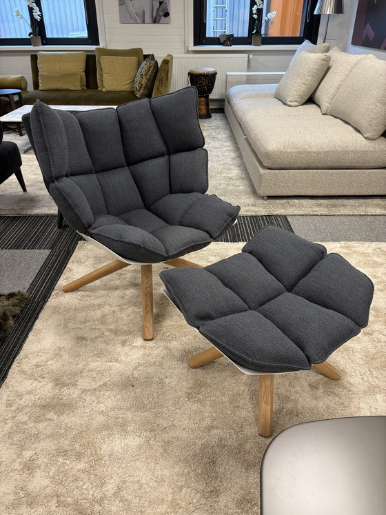 Image 1 of B&B Italia Lounge Chair + Ottoman In Stof Cat. A Astro