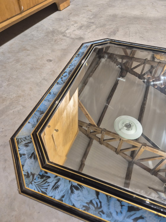 Image 1 of Wooden regency mirror with floral pattern