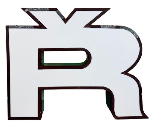 Large Vintage Illuminated Advertising Letter Ř , 1960s