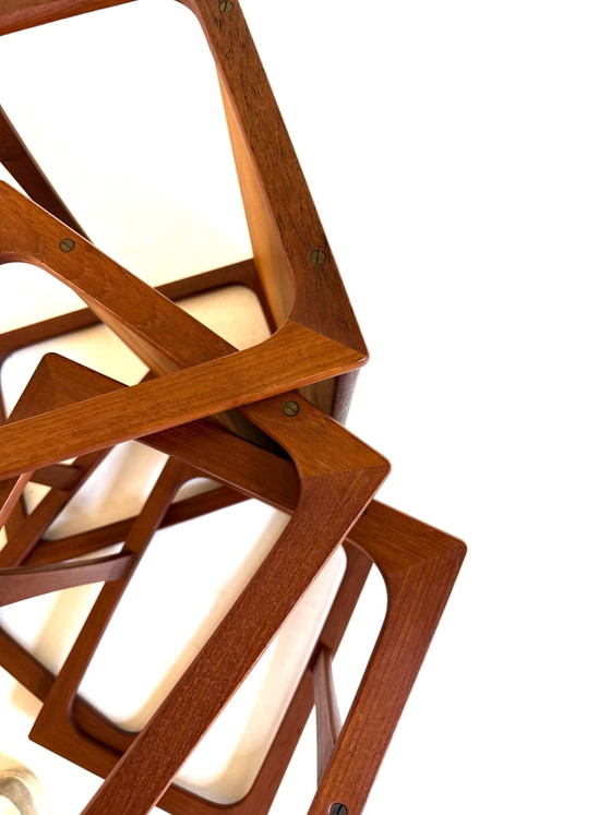Vintage Danish teak nesting tables, B.R. Geldsted ‘60, B.R. Gelsted, Side tables, Wood, Brown (photo 7 of 9)