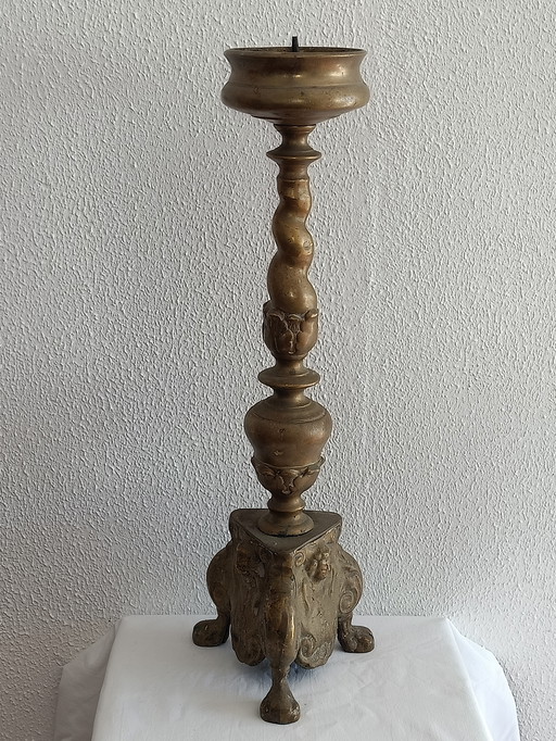 Altar candlestick bronze